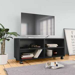 vidaXL Szafka pod TV, czarna, 90x35x35 cm, materiał drewnopochodny obraz