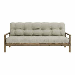 Beżowa lniana rozkładana sofa 205 cm Knob – Karup Design obraz