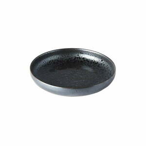 Czarno-szary talerz ceramiczny z wysokim brzegiem MIJ Pearl, ø 22 cm obraz