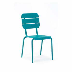 Niebieskie metalowe krzesła ogrodowe zestaw 4 szt. Alicante – Ezeis obraz