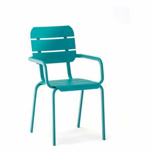 Niebieskie metalowe krzesła ogrodowe zestaw 4 szt. Alicante – Ezeis obraz