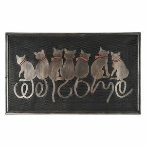 BO-MA Wewnętrzna wycieraczka Siedzące koty, 45 x 75 cm, obraz