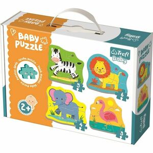Trefl Baby puzzle Zwierzęta na safari, 4w1 3, 4, 5, 6 elementów obraz