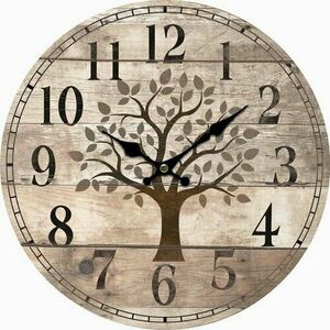 Drewniany zegar ścienny Old tree, śr. 34 cm obraz