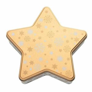 Altom Świąteczny pojemnik blaszany Golden Snowflakes, 23 x 22 x 6 cm obraz