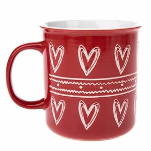 Świąteczny kubek ceramiczny Christmas heart II czerwony, 710 ml obraz