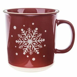 Świąteczny kubek ceramiczny Snowflake czerwony, 710 ml obraz