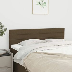 vidaXL Zagłówki do łóżka, 2 szt, ciemnobrązowe, 72x5x78/88 cm, tkanina obraz