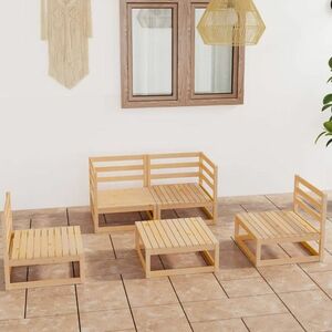 vidaXL 5-cz. zestaw wypoczynkowy do ogrodu, lite drewno sosnowe obraz
