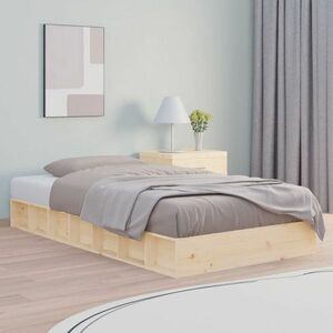 vidaXL Rama łóżka, 90 x 200 cm, lite drewno obraz