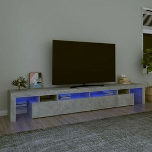 vidaXL Szafka pod TV z oświetleniem LED, szarość betonu, 260x36, 5x40cm obraz