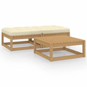 vidaXL 3-cz. zestaw wypoczynkowy z poduszkami, lite drewno sosnowe obraz