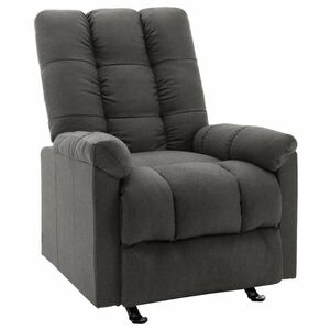 vidaXL Rozkładany fotel z podnóżkiem, ciemnoszary, tkanina obraz