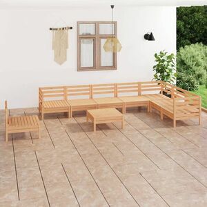vidaXL 9-cz. zestaw wypoczynkowy do ogrodu, lite drewno sosnowe obraz