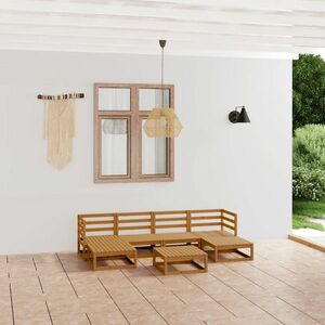 vidaXL 7-cz. zestaw mebli wypoczynkowych do ogrodu, drewno sosnowe obraz