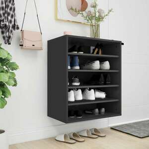 vidaXL Szafka na buty, czarna, 60x35x70 cm, materiał drewnopochodny obraz