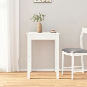 vidaXL Stół jadalniany, biały, 55x55x75 cm, lite drewno sosnowe obraz