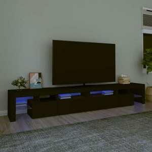 vidaXL Szafka pod TV z oświetleniem LED, czarna, 260x36, 5x40 cm obraz