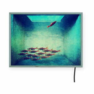 Świecąca dekoracja ścienna Surdic Free Fish, 40x30 cm obraz