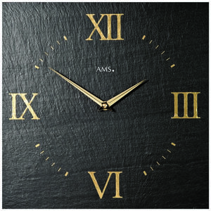 AMS 9517 designerski ścienny zegar z łupka, 30 x 30 cm obraz