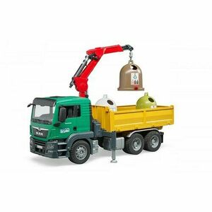 Bruder Ciężarówka MAN z 3 pojemnikami do recyklingu i butelkami, 54, 5 x 18, 5 x 27 cm obraz