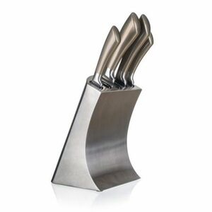 Banquet Zestaw noży Metallic Platinum, 5 szt., stojak ze stali nierdzewnej obraz