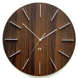 Future Time FT2010WE Round dark natural brown Designerski zegar ścienny, 40 cm obraz