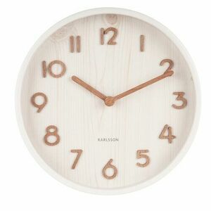 Karlsson 5808WH Stylowy zegar ścienny śr. 22 cm obraz