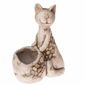 Ceramiczna osłonka na doniczkę Siedzący kot, 21, 5 x 43 x 32, 5 cm obraz