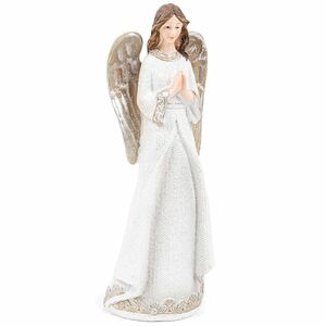 Polyresinowy anioł ze srebrnym sercem, 20 x 7, 5 cm obraz