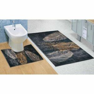 Bellatex Komplet dywaników łazienkowych Piórko 3D, 60 x 100 cm, 60 x 50 cm obraz