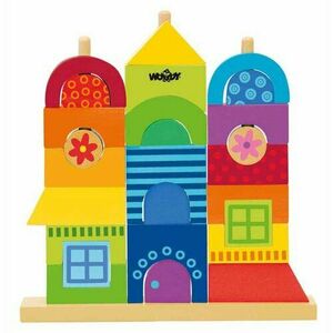 Woody Drewniany zestaw klocków Rainbow Mój dom obraz