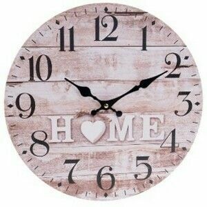 Zegar ścienny Home, śr. 34 cm, drewno obraz