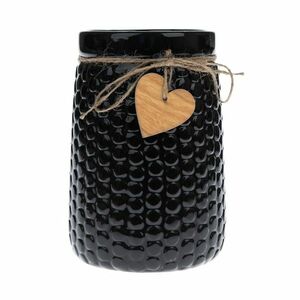 Wazon ceramiczny Wood heart czarny, 12 x 17, 5 cm obraz