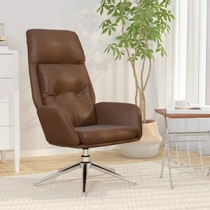 vidaXL Krzesło wypoczynkowe, brązowe, skóra naturalna obraz