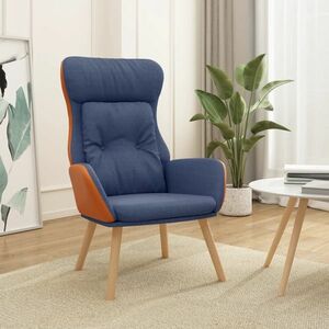 vidaXL Fotel wypoczynkowy, niebieski, tkanina i PVC obraz