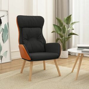 vidaXL Fotel wypoczynkowy, czarny, tkanina i PVC obraz