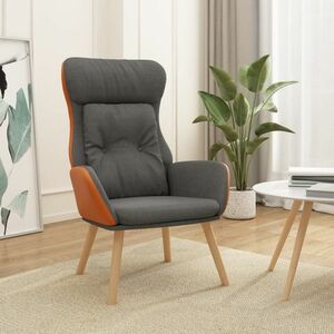 vidaXL Fotel wypoczynkowy, ciemnoszary, tkanina i PVC obraz