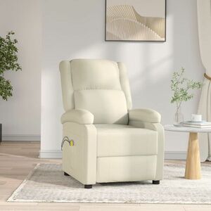 vidaXL Elektryczny fotel masujący, biały, sztuczna skóra obraz