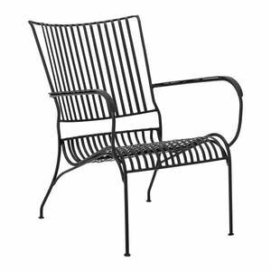 Czarny metalowy fotel ogrodowy Marley – Bloomingville obraz
