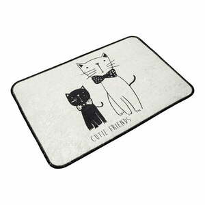 Biało-czarny dywanik łazienkowy 60x40 cm Little Cats − Foutastic obraz