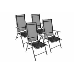 Komplet 4 krzesła aluminiowe Garth rozkładane ogrodowe czarne obraz