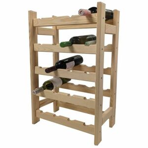 Drewniany stojak na wino na 20 butelek obraz