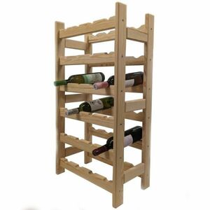 Drewniany stojak na wino na 24 butelki obraz