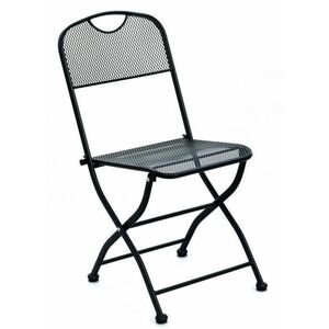 Metalowe składane krzesło ogrodowe - czarne obraz