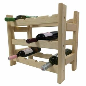 Drewniany stojak na wino na 12 butelek obraz