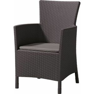 Krzesło ogrodowe MONTANA - brązowe + szaro-brązowe poduszki obraz