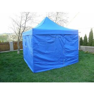 Ogrodowy namiot party DELUXE nożycowy + ściany boczne - 3 x 3 m niebieski obraz