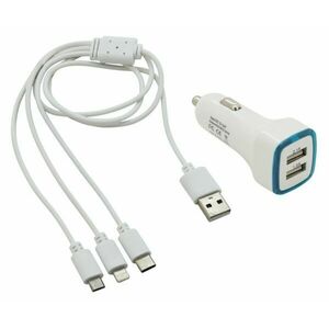 Ładowarka USB 3w1 do telefonu (micro USB, iPhone, USB C) obraz