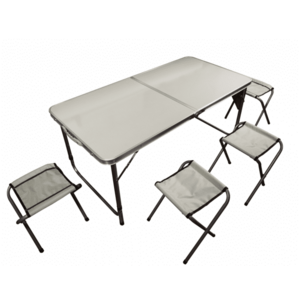 Zestaw kempingowy, stół i 4 krzesła, 120 x 60 cm obraz